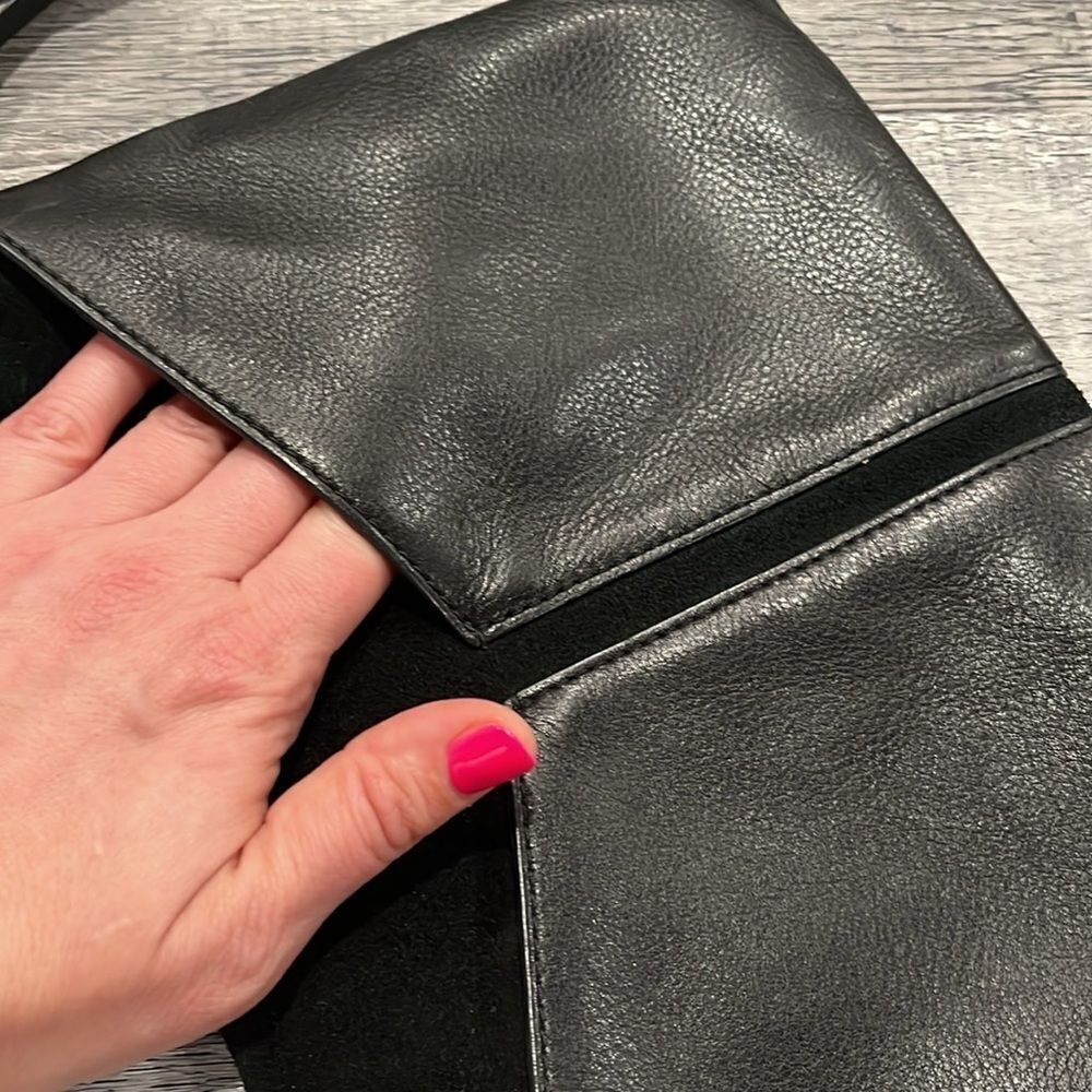 Stella & Dot COVET Highline leather suede mini crossbody purse black ($159) - Picture 6 of 16